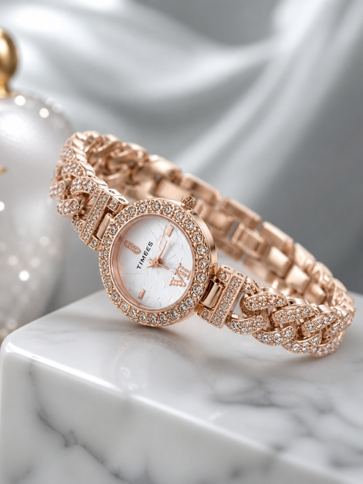 Timees Elegant Rose Gold Ladies Watch